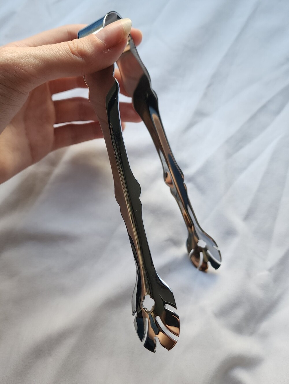 Vintage Claw Footed Stainless Steel Ice / Sugar Tongs 7"